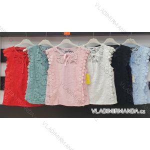 Top tunika letní krajkový bez rukávů dámský (S/M ONE SIZE) ITALSKÁ MÓDA IMWA21290