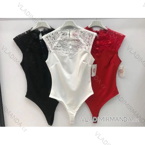 Body s krajkou bez rukávu dámské (S/M ONE SIZE) ITALSKÁ MÓDA IMWD212863