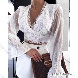 Shirt blouse short 3/4 sleeve lace ladies (UNI SL) ITALIAN FASHION IM13014