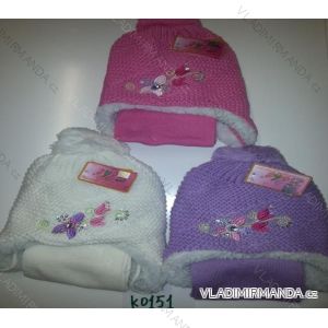 Set of scarves and baby girl caps (3-6 years) ECHT K0151
