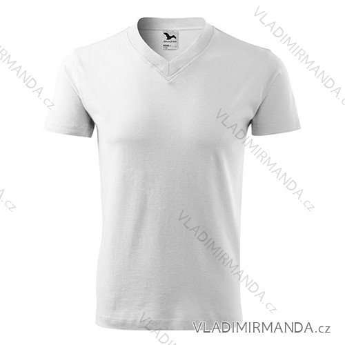 V-neck tričko unisex bílá S ADR-1020013