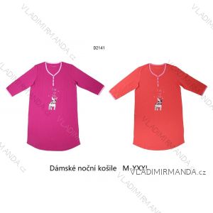 Košile noční bavlněná dlouhý rukáv dámská (M-3XL) WOLF D2141