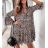 Summer long sleeve flowered women's dress (UNI S / L) ITALIAN FASHION IMK20150