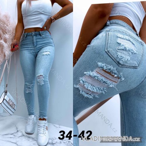 Rifle jeans dlouhé vysoký pas dámské (XS-XL) JEANS JAW213975