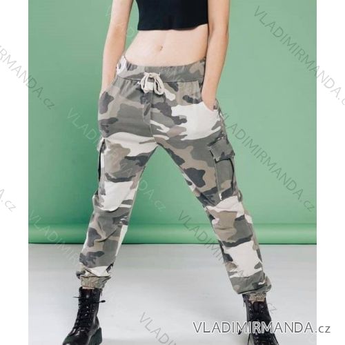 Teplaky slabé maskáčové dámské (S/M ONE SIZE) ITALSKÁ MÓDA IMM21801