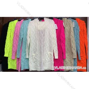 Cardigan pletený dlouhý rukáv dámský (S/M ONE SIZE) ITALSKÁ MÓDA IMWA214491