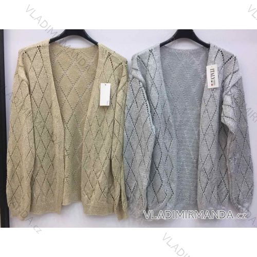 Cardigan pletený dlouhý rukáv dámský (S/M ONE SIZE) ITALSKÁ MÓDA IMWE21260