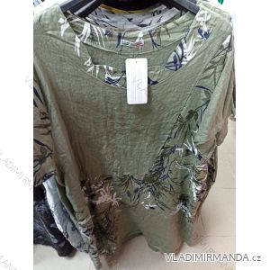 Šaty letní lněné krátký rukáv dámské (XL/2XL ONE SIZE) ITALSKá MODA IMS21033