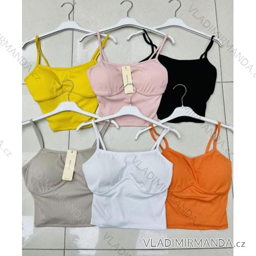 Top letní na ramínka dámský (S/M ONE SIZE) ITALSKÁ MÓDA IMWA215504