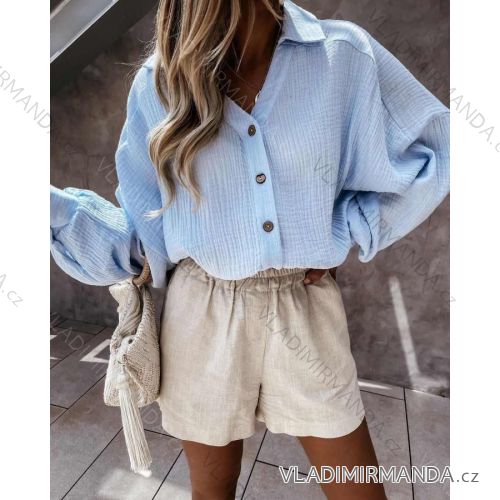 Blouse long sleeve with ruffles women (UNI S / L) ITALIAN FASHION IMK20159