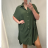 Šaty dlouhé letní košilové krátký rukáv dámské oversize /2XL/4XL ONE SIZE) ITALSKÁ MÓDA IMM2153076MS Khaki