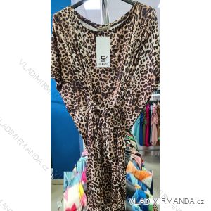 Šaty letní motýlkové icecool krátký rukáv dámské leopard (S/M ONE SIZE) ITALSKÁ MÓDA IMM211282