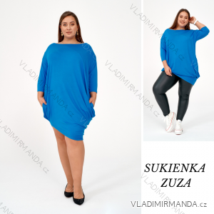 Šaty dlouhé 3/4 krátký rukáv dámské nadrozměr (XL-3XL) POSLKÁ MÓDA PMLE21001