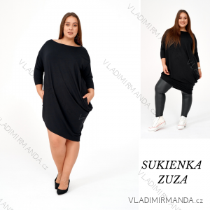 Šaty dlouhý rukáv dámské nadrozměr (3XL/4XL) POSLKÁ MÓDA PMLE21023