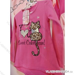 T-shirt long sleeve with sequins children's girl (98-128) KUGO K1937