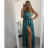 Long summer satin dress with straps women with belt (UNI S / M) ITALIAN FASHION IMM22INFINITE