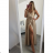 Long summer satin dress with straps women with belt (UNI S / M) ITALIAN FASHION IMM22INFINITE