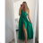 Long summer satin dress with straps women with belt (UNI S / M) ITALIAN FASHION IMM22INFINITE