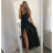 Long summer satin dress with straps women with belt (UNI S / M) ITALIAN FASHION IMM22INFINITE