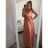 Long summer satin dress with straps women with belt (UNI S / M) ITALIAN FASHION IMM22INFINITE