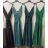 Long summer satin dress with straps women with belt (UNI S / M) ITALIAN FASHION IMM22INFINITE