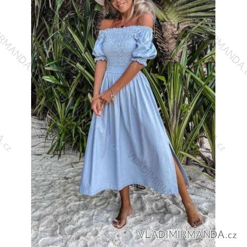 Long summer flip-flop dress carmen over the shoulders women (S / M ONE SIZE) ITALIAN FASHION IMWA216066