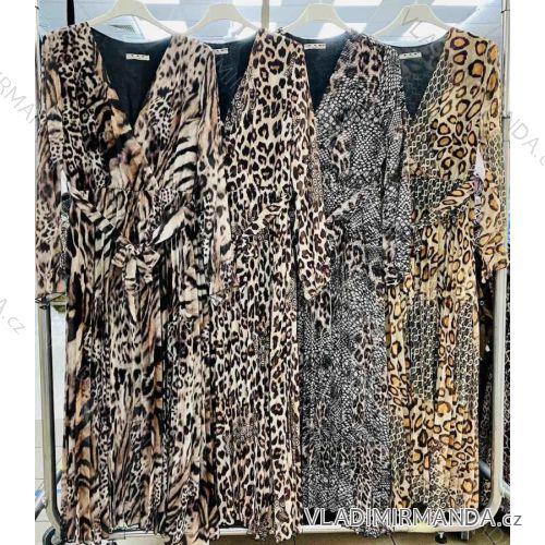 Elegant Leopard Long Sleeve Women's Dress (SM one size) ITALIAN FASHION IMWA214402