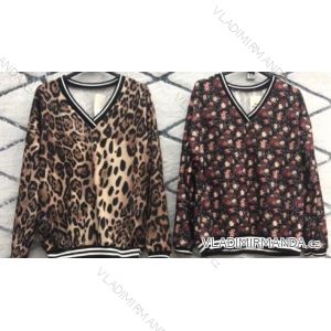 Mikina dlouhý rukáv leopard dámská (S/M/L ONE SIZE) ITALSKÁ MÓDA IMWD216127