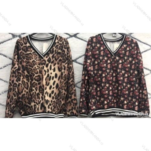 Mikina dlouhý rukáv leopard dámská (S/M/L ONE SIZE) ITALSKÁ MÓDA IMWD216127