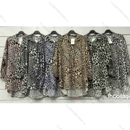 Women's Long Sleeve Leopard Shirt Dress (S / M ONE SIZE) ITALIAN FASHION IMWA216108