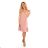 306-3 ROSITA Dress with bows on the shoulders and frill - powder pink