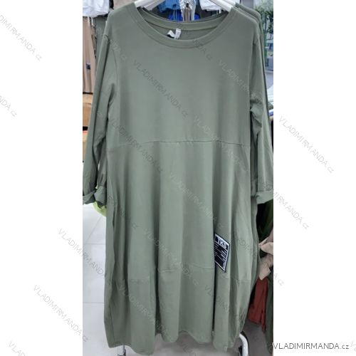 Šaty dlouhý rukáv dámské nadrozměr (XL/2XL ONE SIZE) ITALSKÁ MÓDA IMWT21209