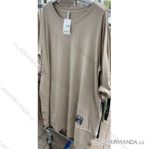 Šaty dlouhé volnočasové dlouhý rukáv dámské nadrozměr (XL/2XL ONE SIZE) ITALSKÁ MÓDA IMWT21211