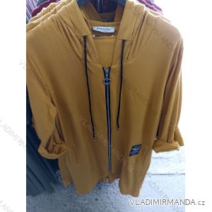 Mikina prodloužená na zip s kapucí dámská (S/M/L ONE SIZE) ITALSKá MODA IM721244