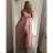 Long summer satin dress with straps women with belt (UNI S / M) ITALIAN FASHION IMM22INFINITE