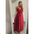 Long summer satin dress with straps women with belt (UNI S / M) ITALIAN FASHION IMM22INFINITE
