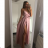 Long summer satin dress with straps women with belt (UNI S / M) ITALIAN FASHION IMM22INFINITE