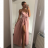 Long summer satin dress with straps women with belt (UNI S / M) ITALIAN FASHION IMM22INFINITE
