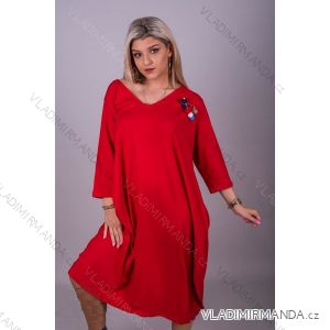 Šaty dlouhé dlouhý rukáv dámské nadrozměr (2XL/4XL ONE SIZE) TURECKÁ MÓDA IMLI21005/DR