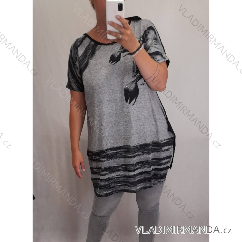 Tunika Tričko krátký rukáv dámská nadrozměr (uni XL-XXL)Turecká moda TME200100