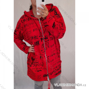 Mikina na zip s kapucí dlouhý rukáv dámská (XL/3XL ONE SIZE) ITALSKá MóDA IM4211804