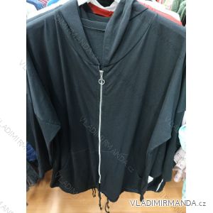 Mikina prodloužená na zip s kapucí dámská (XL/2XL ONE SIZE) ITALSKÁ MÓDA MA821110