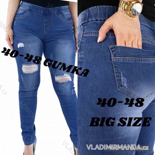 Rifle jeans guma v pase dlouhé dámské nadrozměr (40-48) JEANS JAW216567