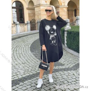 Šaty oversize dlouhý rukáv dámské (L/2XL ONE SIZE) ITALSKÁ MÓDA IMWK21599