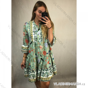 Summer long sleeve flowered women's dress (UNI S / L) ITALIAN FASHION IMK20150