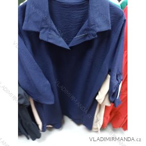 Šaty košilové oversize dlouhý rukáv dámské nadrozměr (XL/2XL ONE SIZE) ITALSKá MODA IMS21300