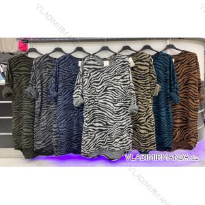 Svetr prodloužený pletený tenký dlouhý rukáv dámský zebra (M/L ONE SIZE) ITALSKÁ MÓDA IMWD216720