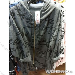 Mikina prodloužená na zip s kapucí dámská (L/XL ONE SIZE) ITALSKÁ MÓDA MA821120