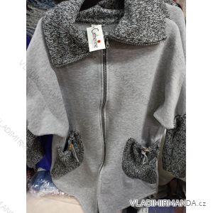 Mikina teplá prodloužená dlouhý rukáv dámská (XL/2XL ONE SIZE) POLSKÁ MÓDA PME212096