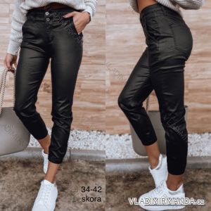 Kalhoty koženkové dlouhé dámské (34-42) JEANS JAW21217